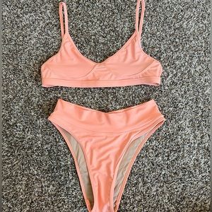 Orange High Waist, High Hip Bikini Set